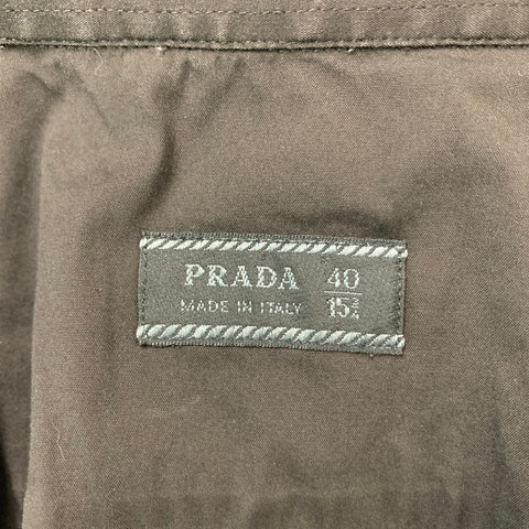 PRADA Size M Brown Cotton  Elastane Long Sleeve Shirt