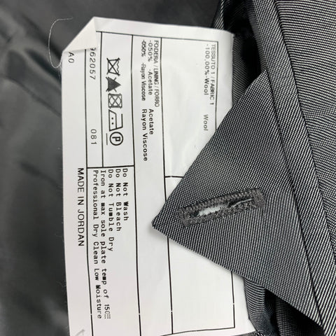 ARMANI COLLEZIONI Size 42 Long Black Pinstripe Wool Notch Lapel Suit
