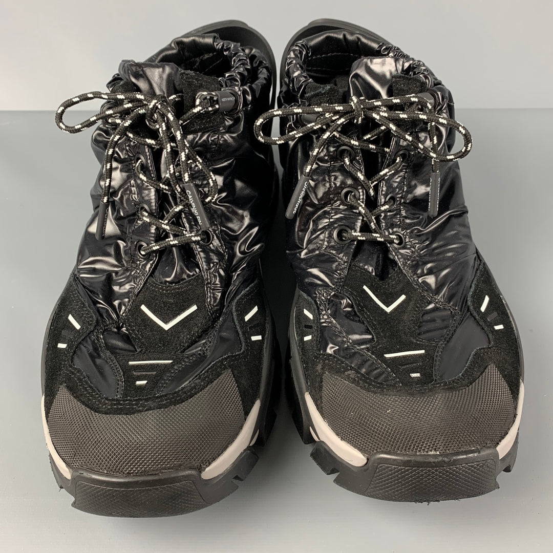 CALVIN KLEIN 205W39NYC Size 12.5 Black Grey Nylon Lace Up Sneakers