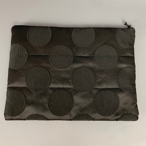 PIAZZA SEMPIONE Sac pochette en soie mélangée noir sur pois noirs