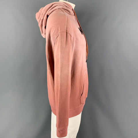 KSUBI Size S Orange Black Logo Cotton Hooded Sweatshirt