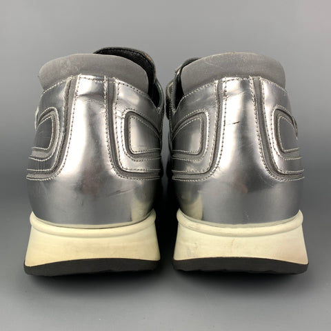 PIERRE HARDY Size 9 Silver Metallic Eel Lace Up Sneakers
