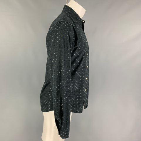 LIFE / AFTER / DENIM Size M Black Yellow Embroidery Cotton Long Sleeve Shirt