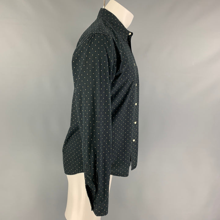 LIFE / AFTER / DENIM Size M Black Yellow Embroidery Cotton Long Sleeve Shirt