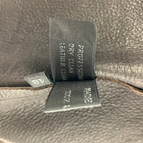 PRADA Taille 38 Veste à boutons-pression cachés en cuir marron foncé