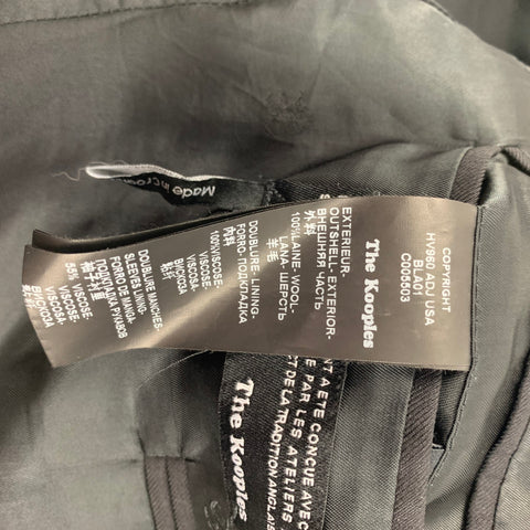 THE KOOPLES Size 40 Black Wool Peak Lapel Sport Coat