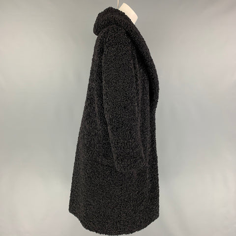 ALICE + OLIVIA Taille M Manteau à col châle en polyester texturé noir