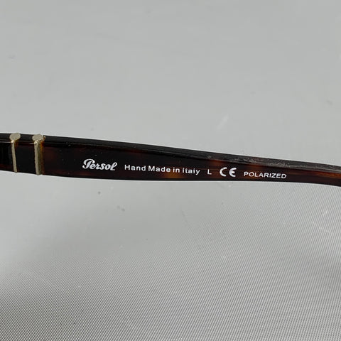 PERSOL Brown Tortoise Acetate Rectangle Sunglasses