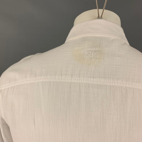 D&G by DOLCE & GABBANA Size M White Embroidery Cotton Long Sleeve Shirt