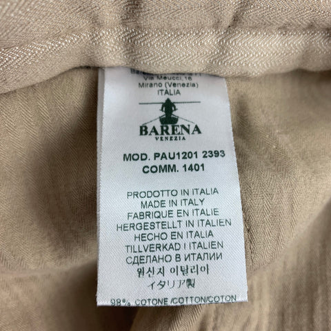BARENA Taille 30 Pantalon décontracté en coton noir beige