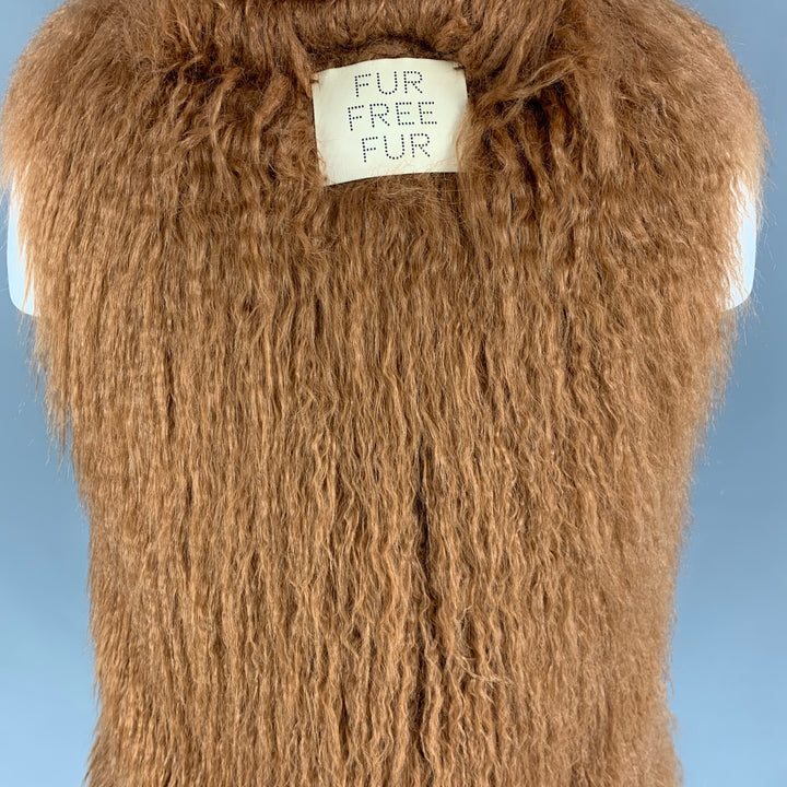 STELLA McCARTNEY 2015 Size XS Brown Modacrylic Faux Fur Vest
