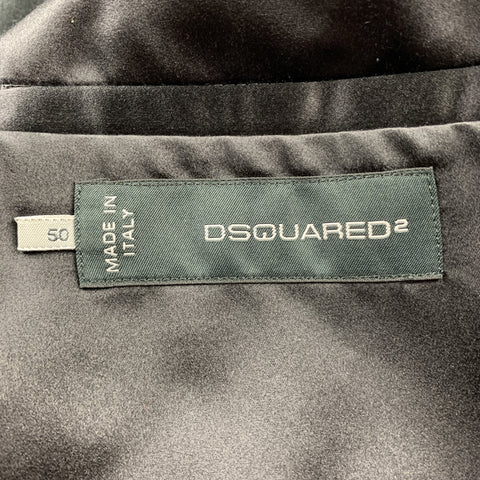 DSQUARED2 Size 40 Grey & Black Plaid Velvet Peak Lapel Double Breasted Sport Coat