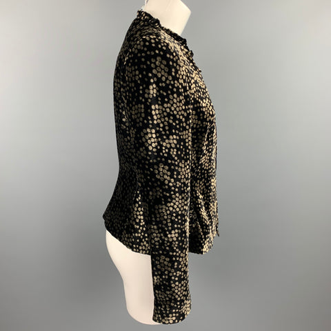 GIORGIO ARMANI Taille 8 Veste en velours à pois noir et doré