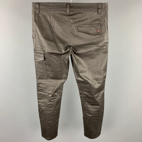 BETABRAND Size 29 Charcoal Coated Canvas Zip Fly Casual Pants