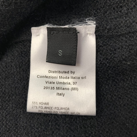 CALVIN KLEIN COLLECTION Taille S Pull à col rond en mohair noir mélangé
