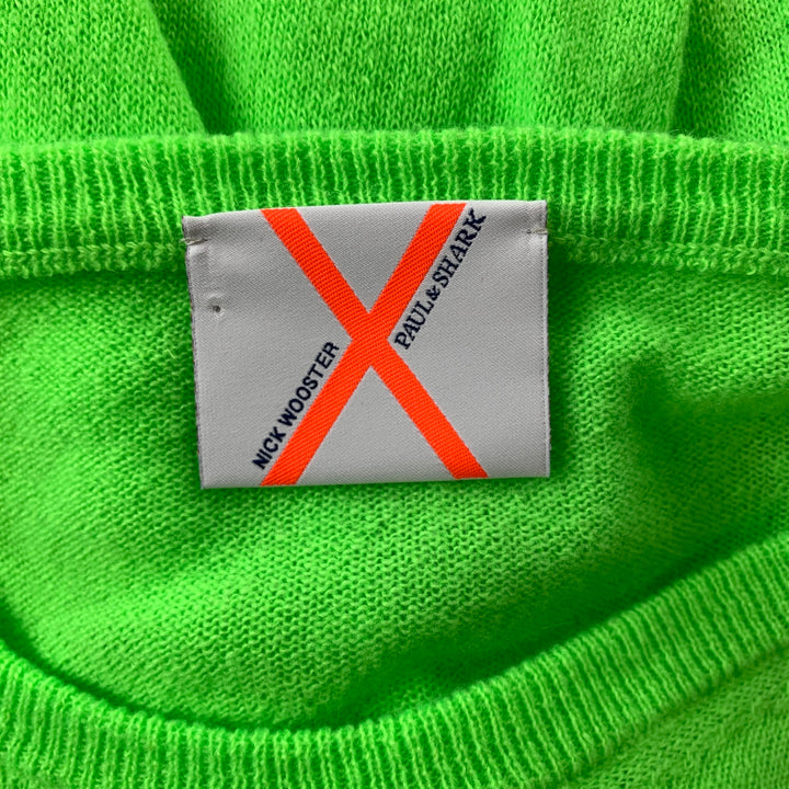 NICK WOOSTER x PAUL SHARK Size M Green Cashmere / Nylon Crew-Neck Pullover