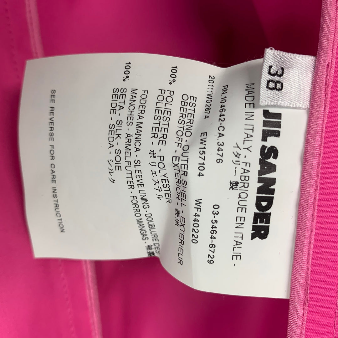 JIL SANDER Pink Polyester Solid Notch Lapel Size M Jacket
