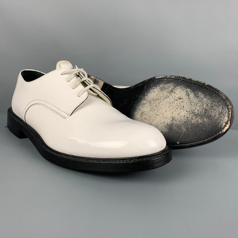 CALVIN KLEIN 205W39NYC Size 11 White Leather Lace Up Shoes