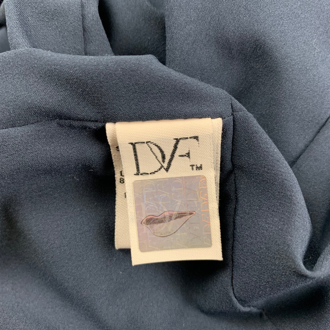 DIANE VON FURSTENBERG Size 6 Blue Suede Jacket