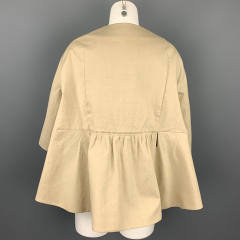 MARNI Chaqueta con cintura fruncida de algodón beige talla 4