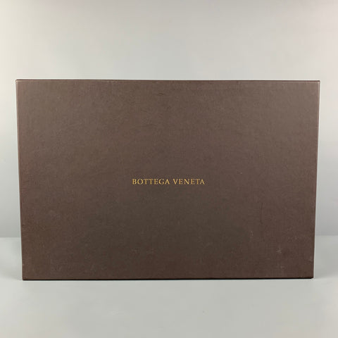 BOTTEGA VENETA Size 8 Charcoal White Leather Low Top Sneakers