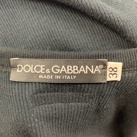DOLCE & GABBANA Size 2 Black Cotton Blend Camisole Top