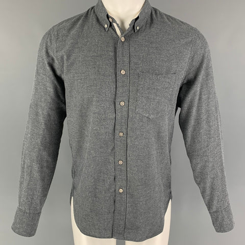 RAG & BONE Size M Grey Cotton Flanel Long Sleeve Shirt