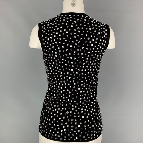 MICHAEL KORS COLLECTION Taille M Haut de robe clouté en mélange de viscose noire
