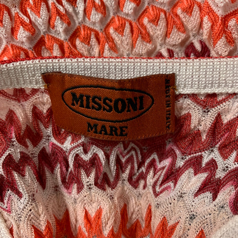 MISSONI Taille 8 Rouge Multicolore Rayonne Mélange Ridé Débardeur Casual Top