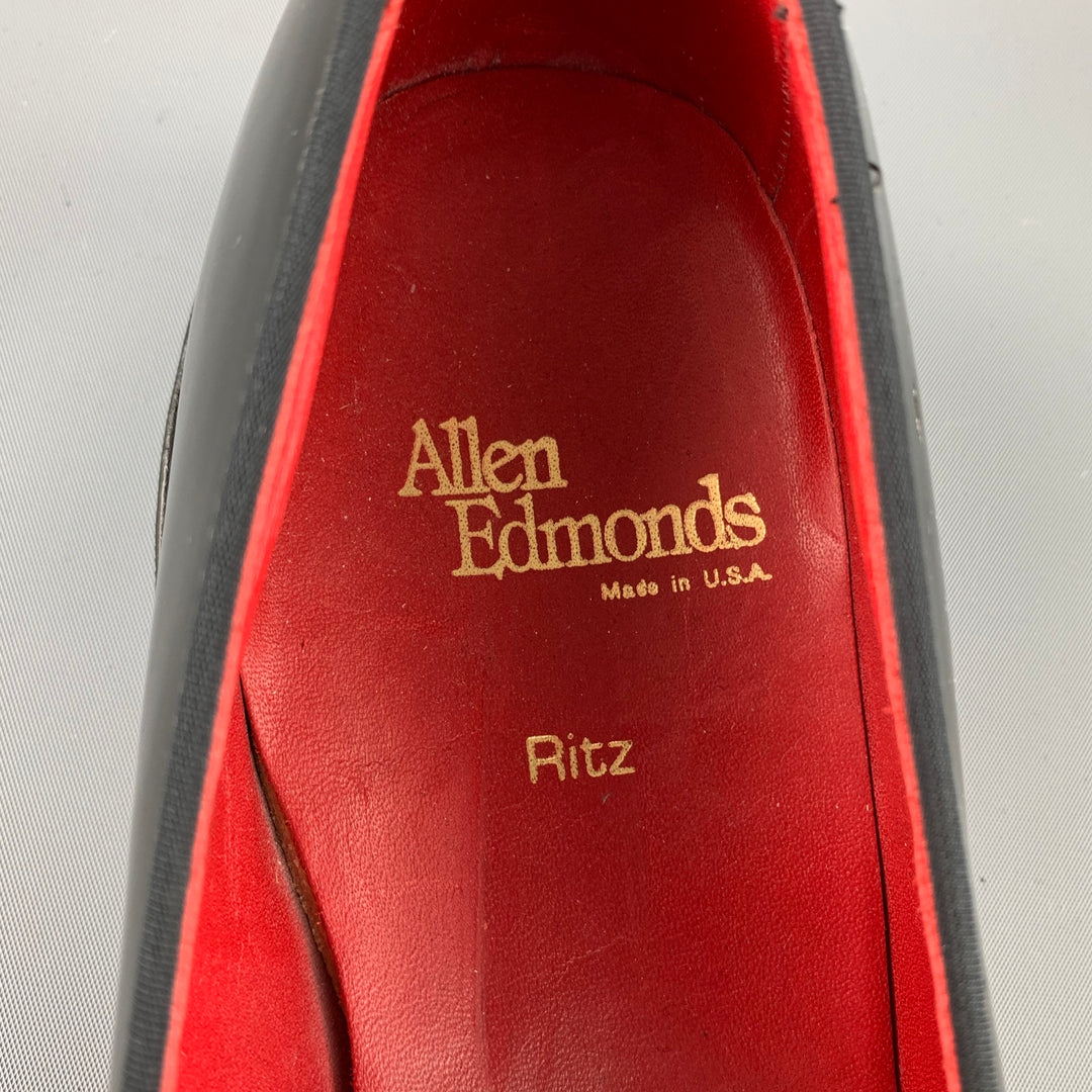ALLAN EDMONDS Ritz Size 10.5 Black Patent Leather Tuxedo Loafers