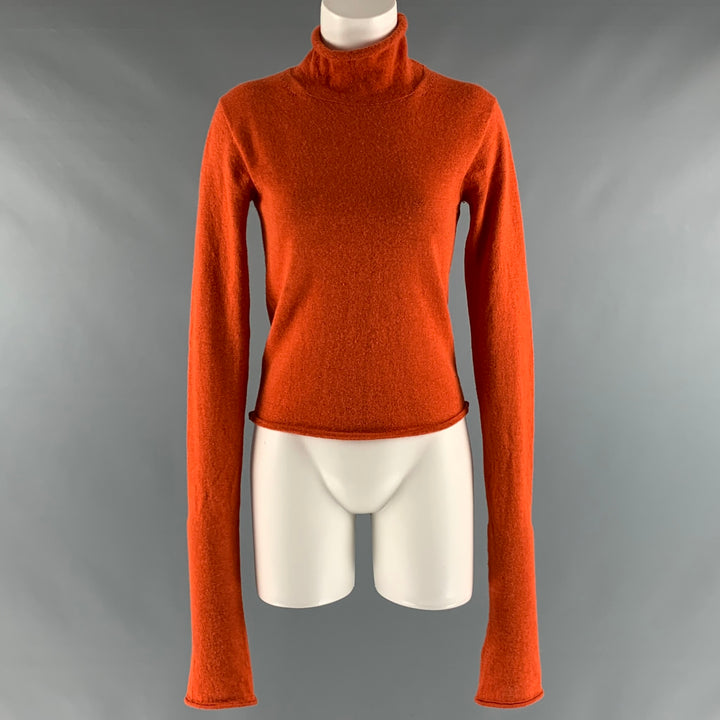 ACNE STUDIOS Size S Orange Alpaca  Wool Turtleneck Pullover