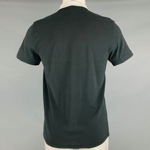 THEORY Size M Grey White Cotton Polo