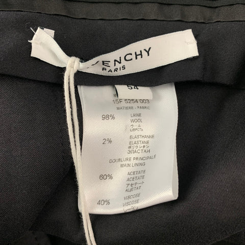 GIVENCHY Size 38 Black Wool Zipper Waistband Dress Pants