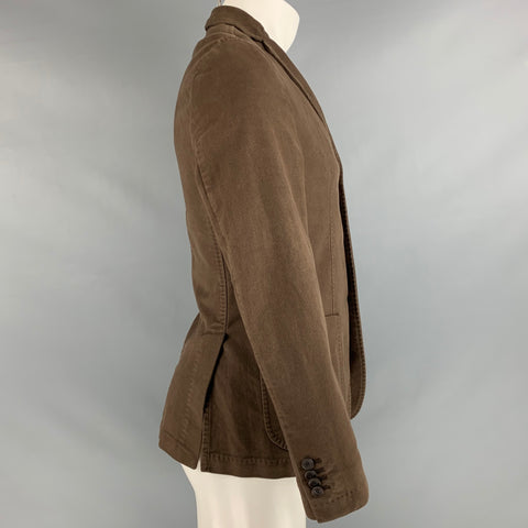MANUEL RITZ Taille 38 Veste simple boutonnage en coton élasthanne marron