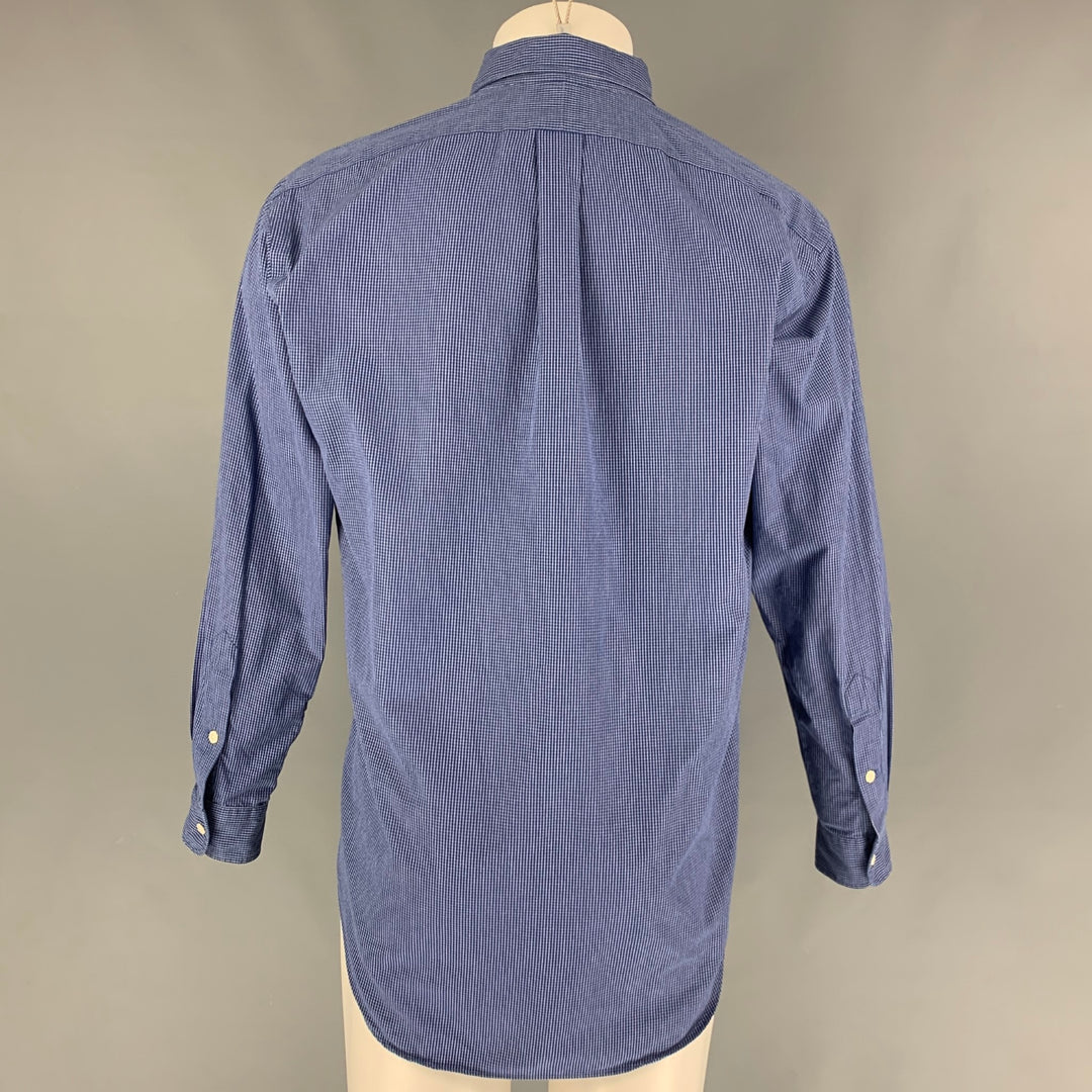 RALPH LAUREN Size S Blue Checkered Cotton Button Up Long Sleeve Shirt