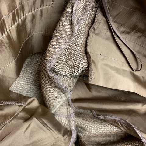 OSCAR DE LA RENTA Size 10 Brown & Cream Woven Dress Pants