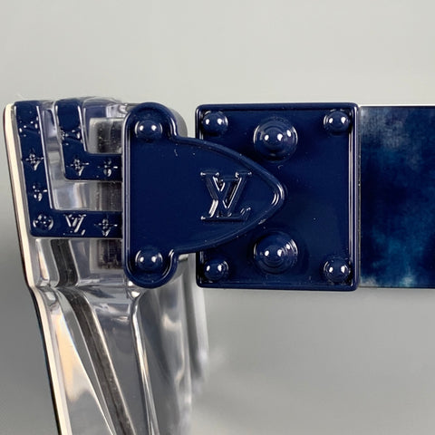 LOUIS VUITTON Blue White Marbled Acetate Sunglasses