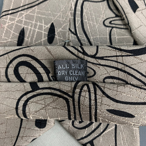 MAURIZIO BALDASSARI Taupe Print Silk Tie