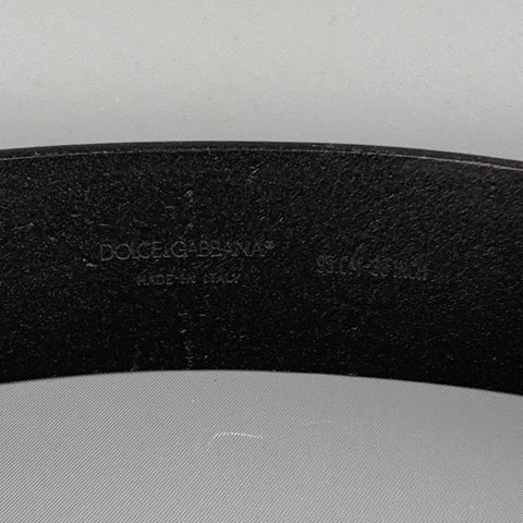 DOLCE & GABBANA Size 36 Black Leather Metal DG Buckle Belt