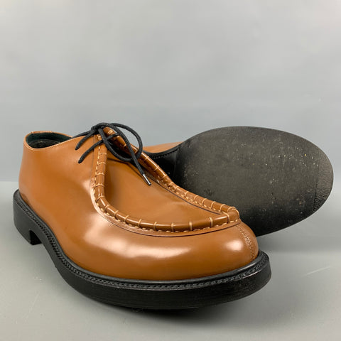 CALVIN KLEIN 205W39NYC Size 9.5 Tan Solid Leather Lace Up Shoes