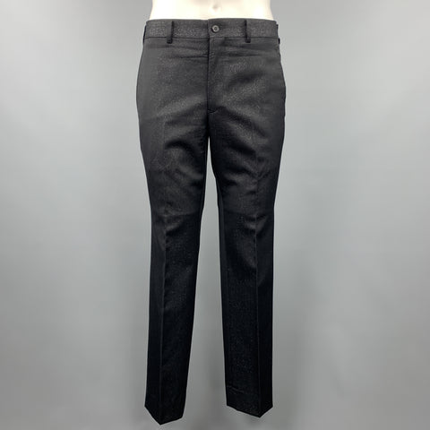 COMME des GARCONS HOMME PLUS Size M Black Sparkle Wool Blend Dress Pants