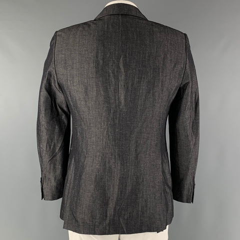 EMPORIO ARMANI Size 42 Charcoal Peak Lapel Sport Coat