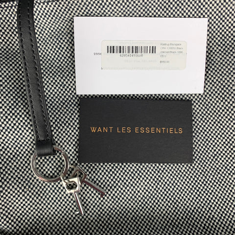 WANT LES ESSENTIELS DE LA VIE Black White Checkered Leather Bags & Leather Goods