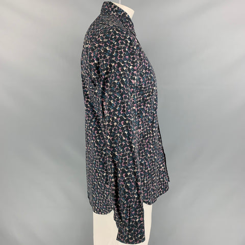 PS by PAUL SMITH Size L Navy Lavender Solid Cotton Button Up Long Sleeve Shirt
