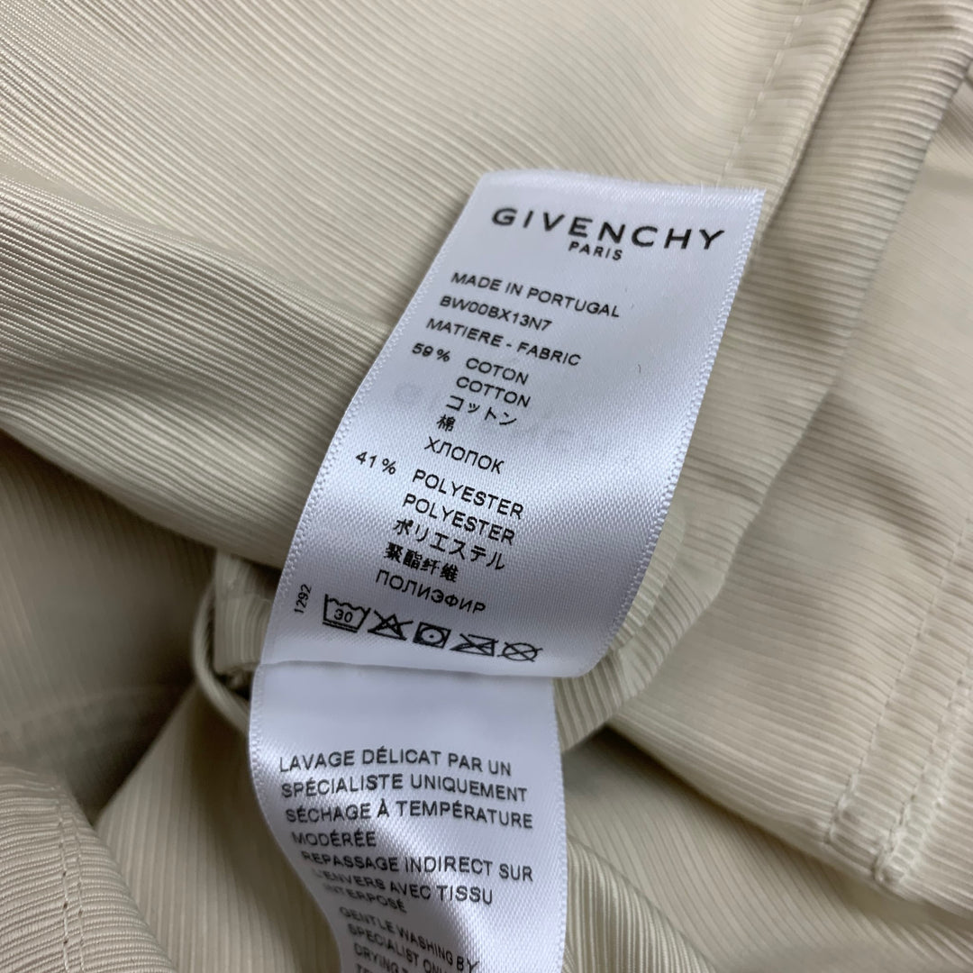 GIVENCHY Spring 2021 Size 4 Beige Cotton / Polyester Zip Detail Windbreaker Jacket