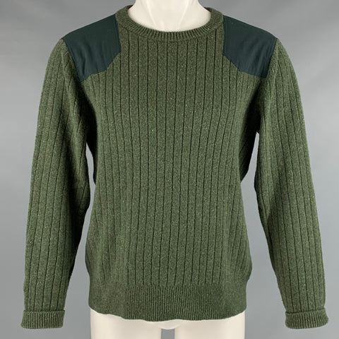 PATAGONIA Size S Green Ribbed Wool Blend Pullover
