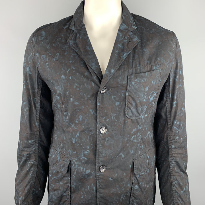 ENGINEERED GARMENTS Size 42 Navy Marbled Cotton Notch Lapel Sport Coat