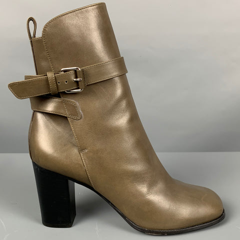 CELINE Botas grises con tira al tobillo talla 10