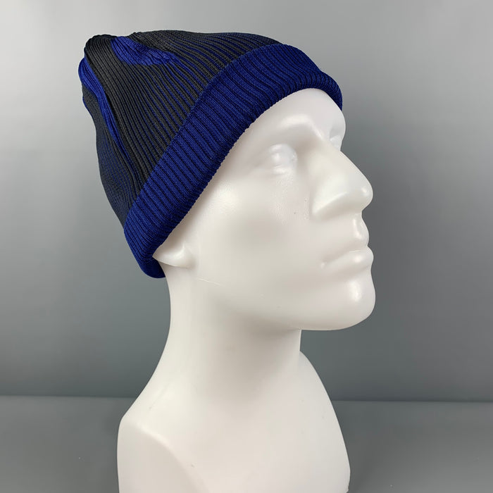 ISSEY MIYAKE Size L Black Blue Polyester Inverse Beanie