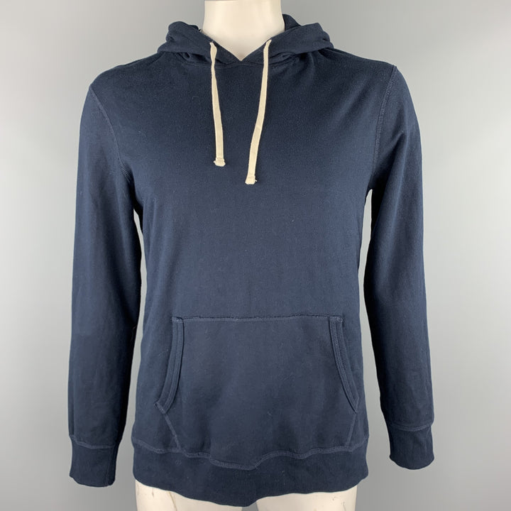 Size L REIGNING CHAMP Navy Cotton Hooded Sweatshirt